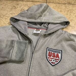 Striker USA Soccer Full Zip Up Blue Hoodie Sweatshirt‎ Men's Size Medium M